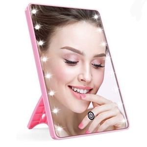 light purple light up makeup mirror